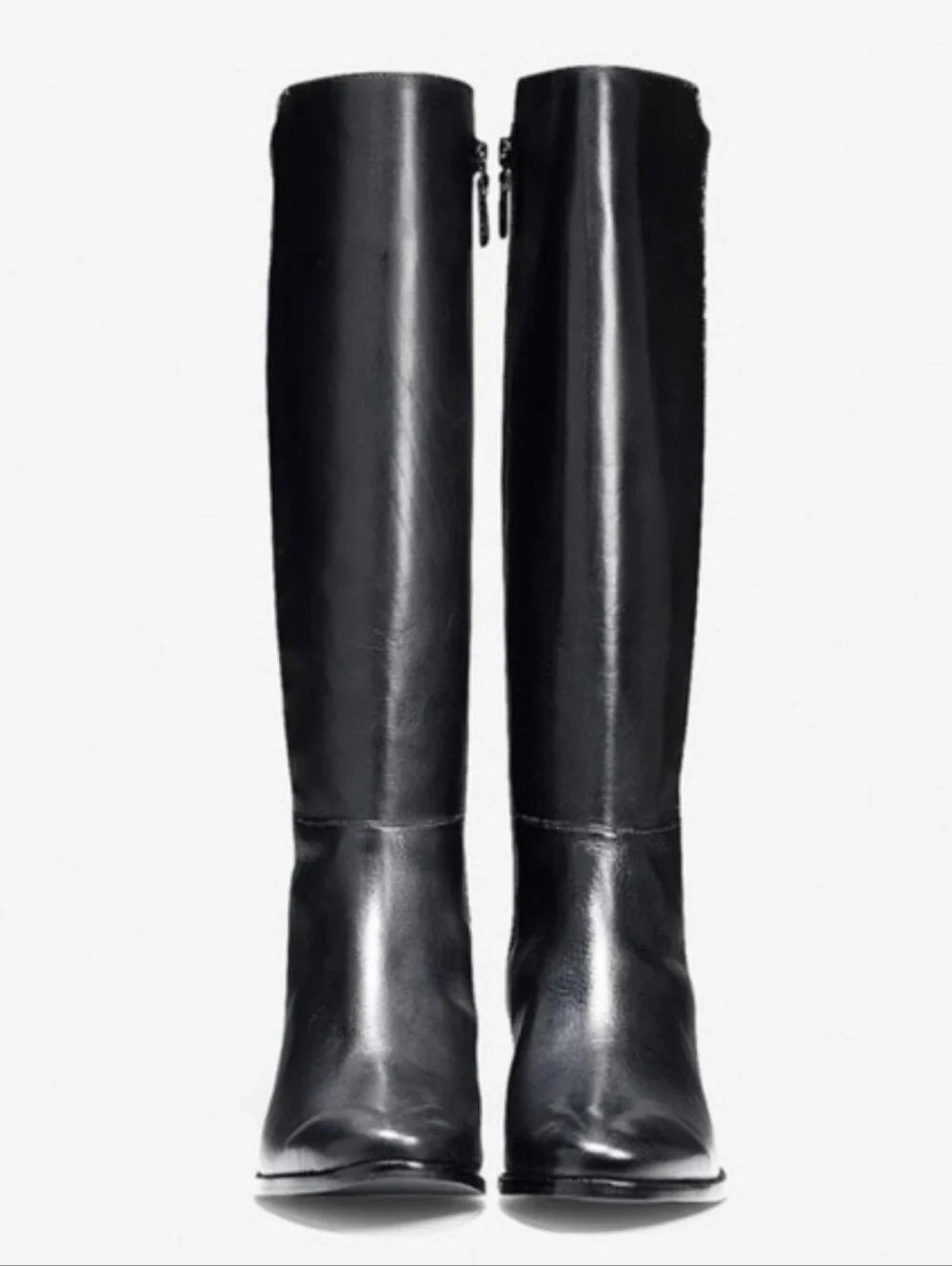 Cole Haan Rockland Black Leather Tall Stretch Riding Boots Size 8